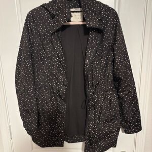a new day Black and White Polka Dot Utility Jacket